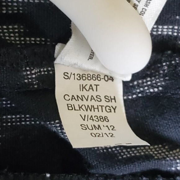 Gap Ikat black gray white canvas shorts sz 2 - Picture 15 of 15